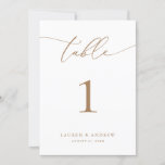 Gold Minimalist Modern Wedding Event Table Numbers