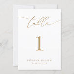 Gold Minimalist Modern Wedding Event Table Numbers