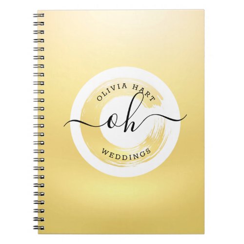 Gold Minimalist Personalized Logo Elegant Stylist Notebook