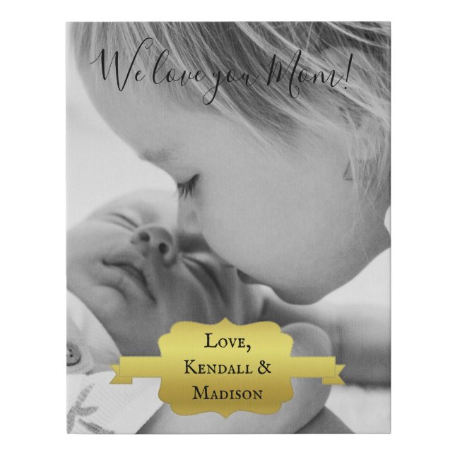 Gold Minimalist Photo Faux Canvas Print (Front)