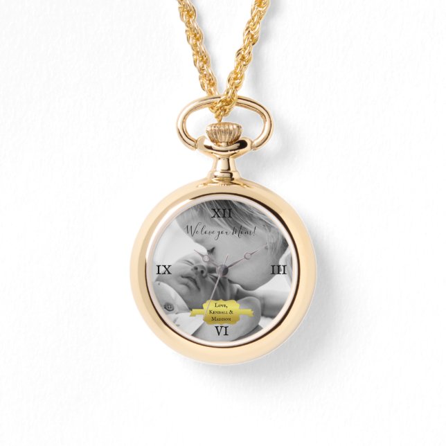 Gold Minimalist Photo Mother's Day eWatch Watch (Front)