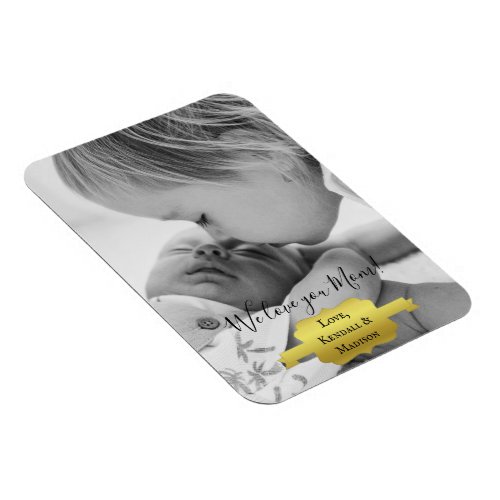 Gold Minimalist Photo Mothers Day Magnet