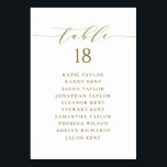 Gold Minimalist Script Wedding Seating Plan Table Number<br><div class="desc">Customizable table number seating plan. It features a gold whimsical script and classic typography. Personalize by adding your own details. This minimalist table seating plan is perfect for weddings,  baby showers,  bridal showers,  birthdays,  and so much more.</div>