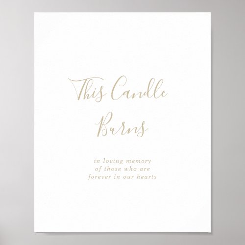 Gold Minimalist This Candle Burns Sign