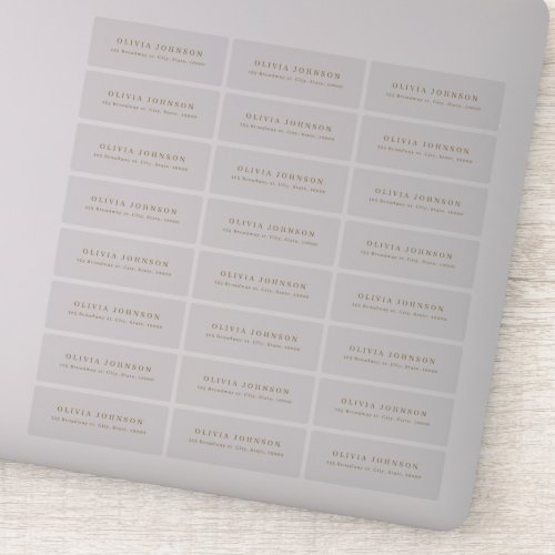 Gold minimalist transparent return address label