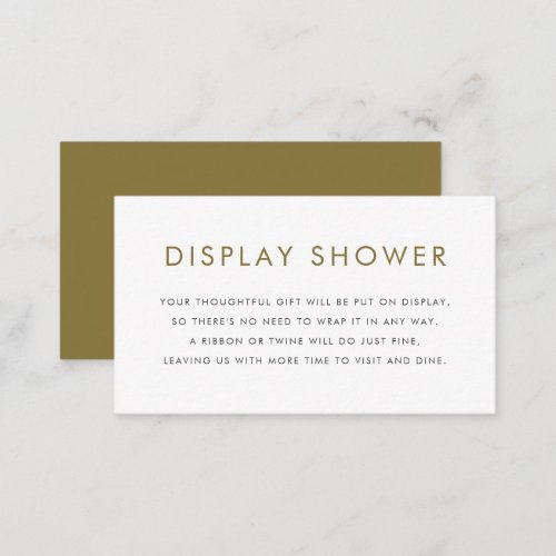 Gold Minimalist Typography Display Shower Enclosure Card