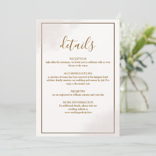Gold Minimalist Wedding Details Card