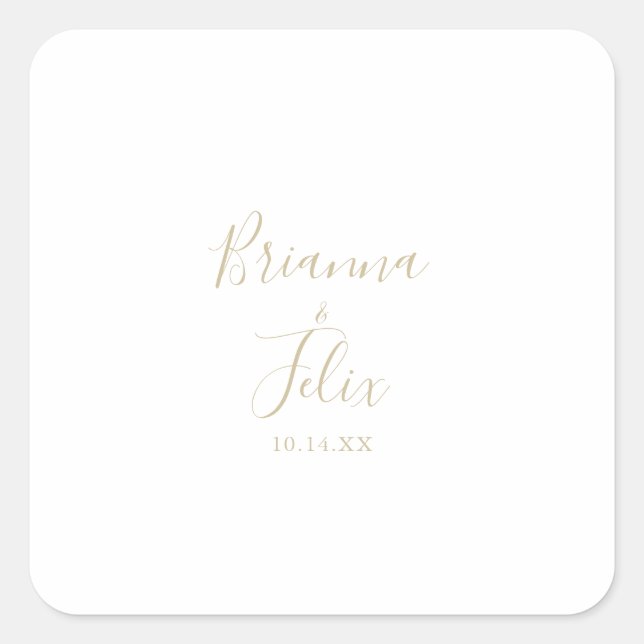 Gold Minimalist Wedding Envelope Seals (Front)