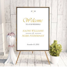 Gold minimalist Wedding Welcome Sign