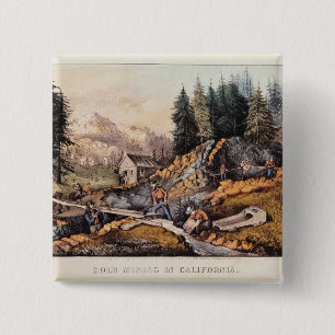Gold Mining in California Button