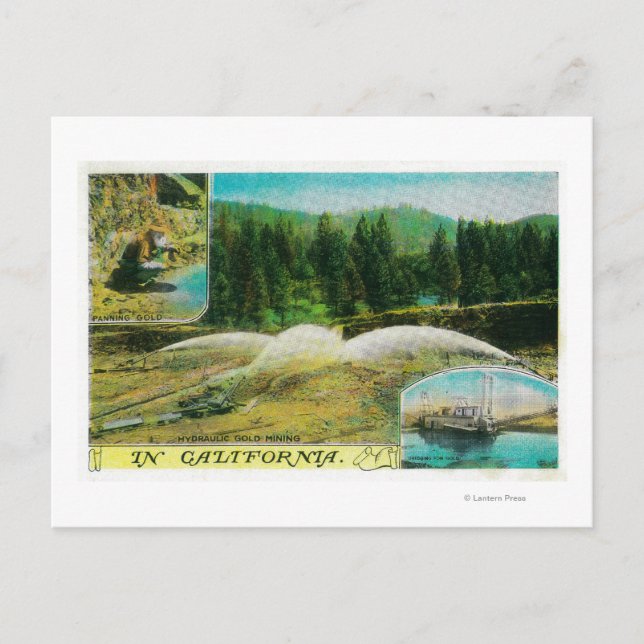 Gold Mining in California StateState Postcard (Front)