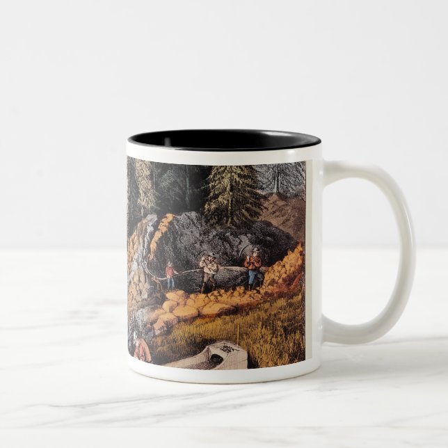 Gold Mining in California Two-Tone Coffee Mug (Right)