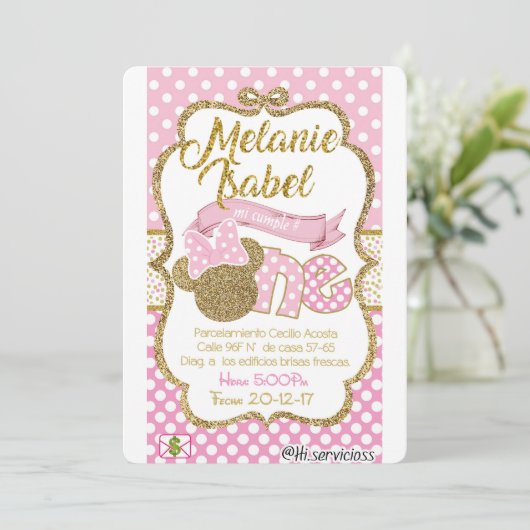 gold minnie card (Standing Front)