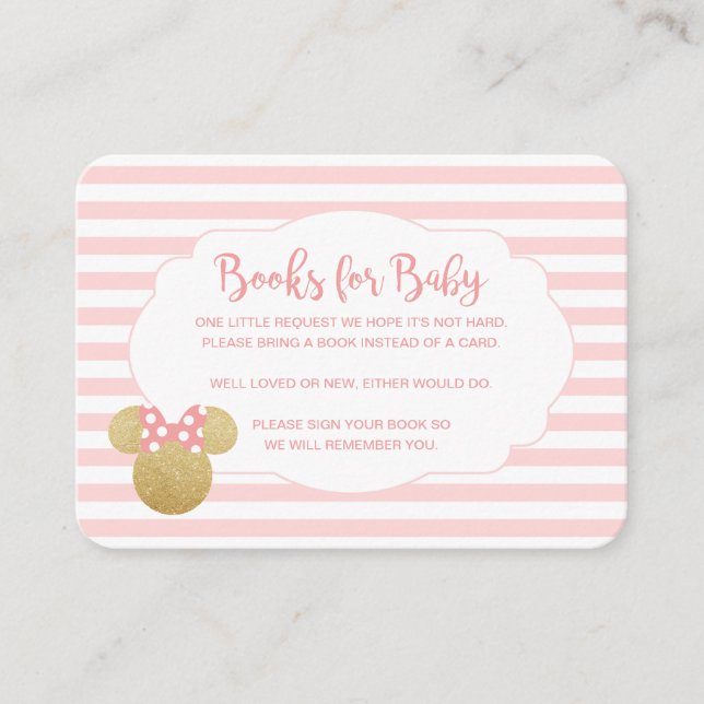 Gold Minnie Mouse | Books for Baby Insert Card (Front)