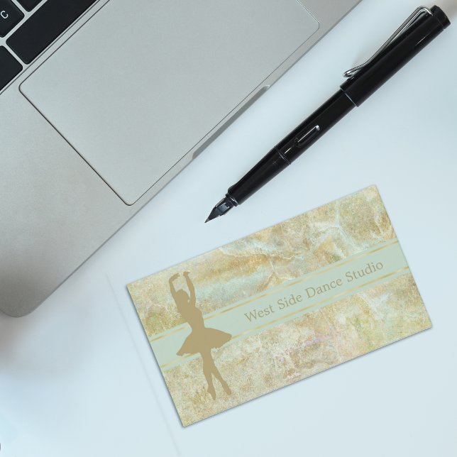 Gold Mint Abstract Ballet Business Card (Creator Uploaded)