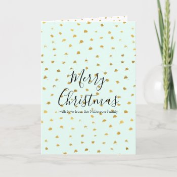 Gold Mint Glam Dot Chic Personalized Photo Holiday Card by peacefuldreams at Zazzle