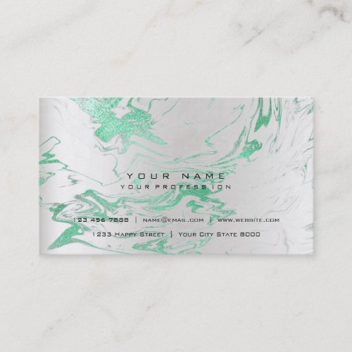 Gold Mint Green Marble Vip Pearly Silver Abstract Business Card