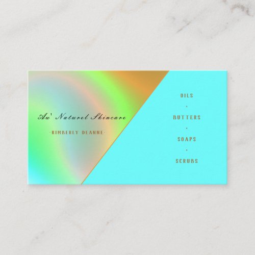 Gold Mint Holographic Business Card