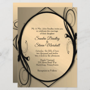 Gold Mirror Wedding Invitation