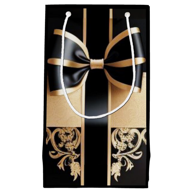 Gold Mix Ribbon/Scroll/Med/Gift Bag (Front)
