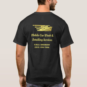 Gold Mobile Auto Car Wash Detailing Advertisement T-Shirt