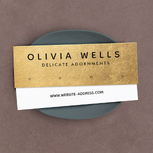 Gold Modern 4 Hole Stud Earring Display Mini Business Card