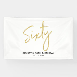 Gold Modern 60th Birthday Party Banner