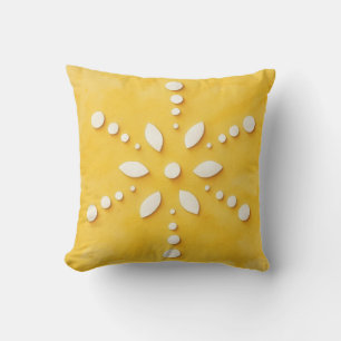 Gold Modern Art Snowflake Winter Throw Pillow