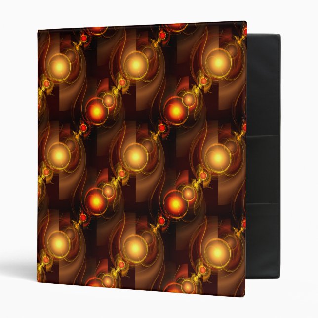 Gold Modern Boho Elegant Abstract Art Pattern #501 3 Ring Binder (Front/Inside)