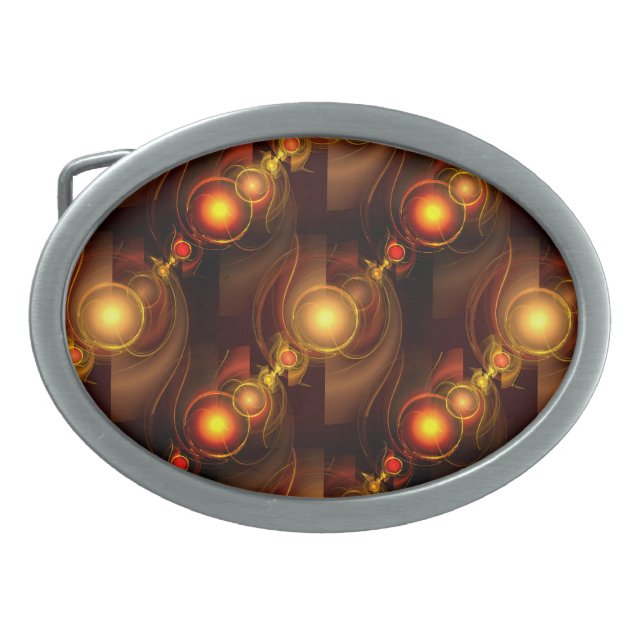 Gold Modern Boho Elegant Abstract Art Pattern #501 Belt Buckle (Front)