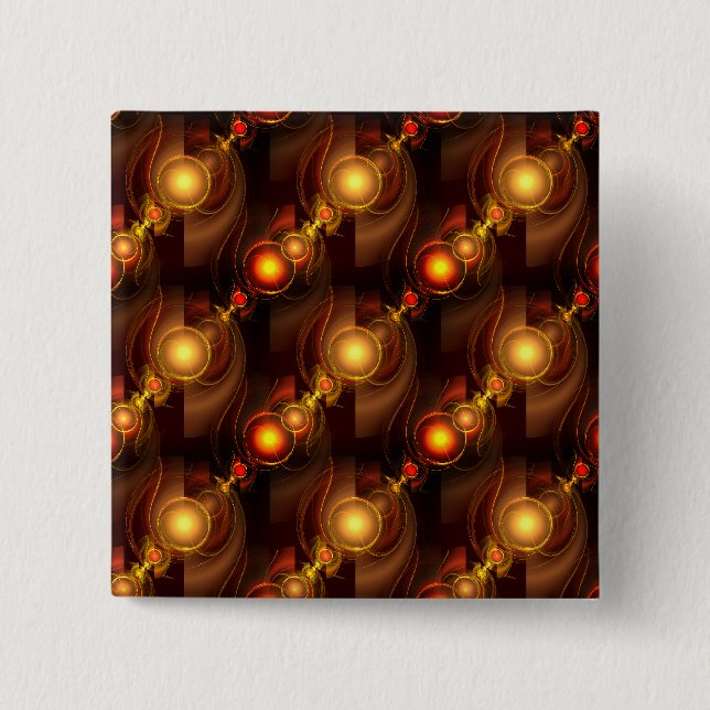 Gold Modern Boho Elegant Abstract Art Pattern #501 Button (Front)