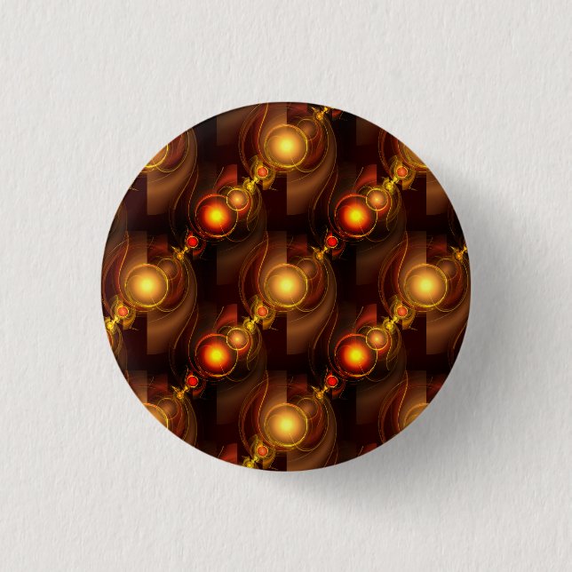 Gold Modern Boho Elegant Abstract Art Pattern #501 Button (Front)