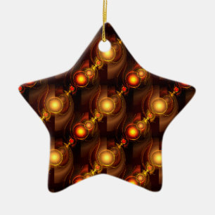 Gold Modern Boho Elegant Abstract Art Pattern #501 Ceramic Ornament