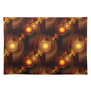 Gold Modern Boho Elegant Abstract Art Pattern #501 Cloth Placemat