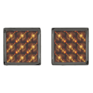 Gold Modern Boho Elegant Abstract Art Pattern #501 Cufflinks