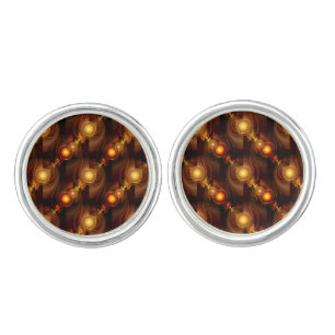 Gold Modern Boho Elegant Abstract Art Pattern #501 Cufflinks