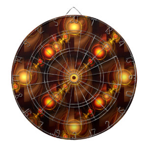 Gold Modern Boho Elegant Abstract Art Pattern #501 Dart Board