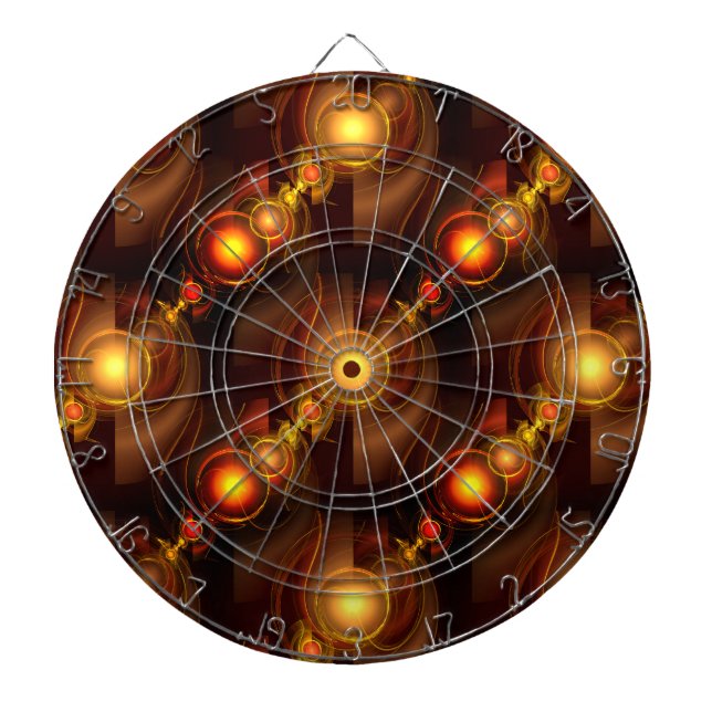 Gold Modern Boho Elegant Abstract Art Pattern #501 Dart Board (Front)