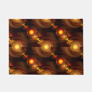 Gold Modern Boho Elegant Abstract Art Pattern #501 Doormat