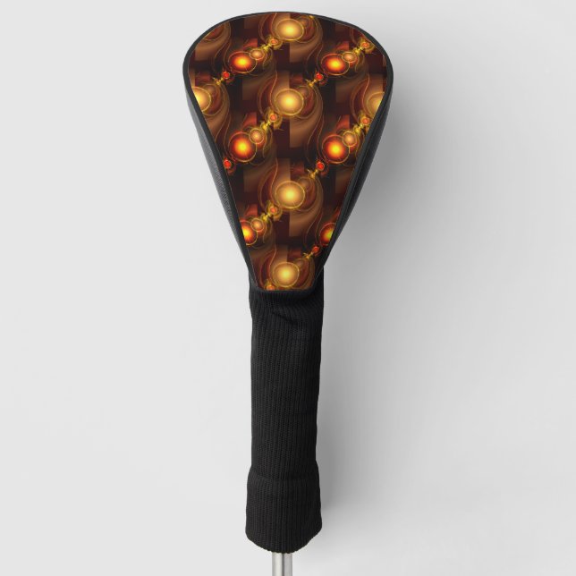 Gold Modern Boho Elegant Abstract Art Pattern #501 Golf Head Cover (Front)
