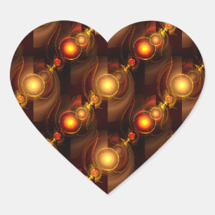 Gold Modern Boho Elegant Abstract Art Pattern #501 Heart Sticker
