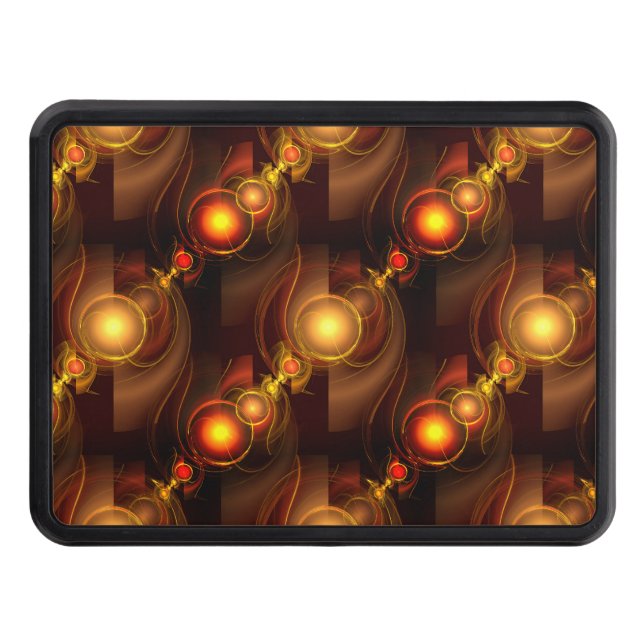 Gold Modern Boho Elegant Abstract Art Pattern #501 Hitch Cover (Front)