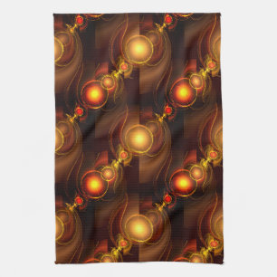Gold Modern Boho Elegant Abstract Art Pattern #501 Kitchen Towel