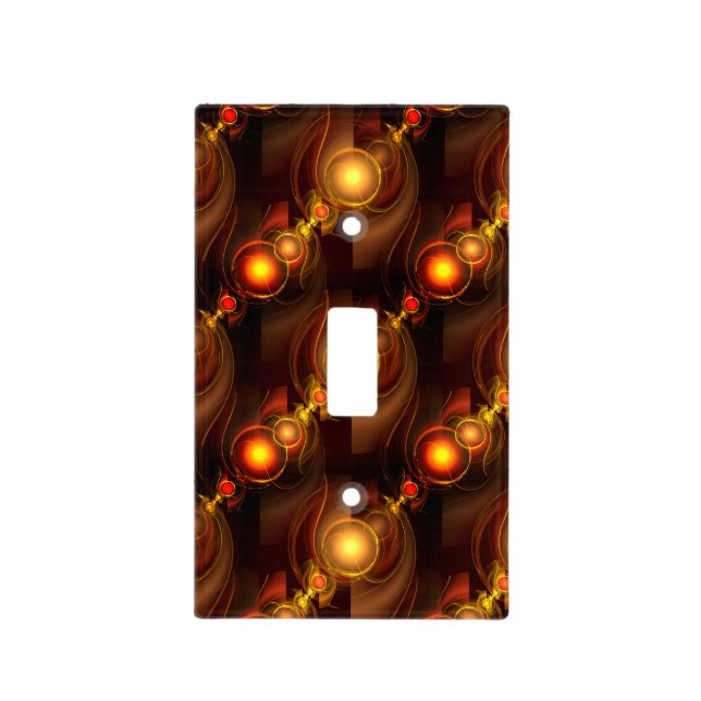 Gold Modern Boho Elegant Abstract Art Pattern #501 Light Switch Cover (Front)