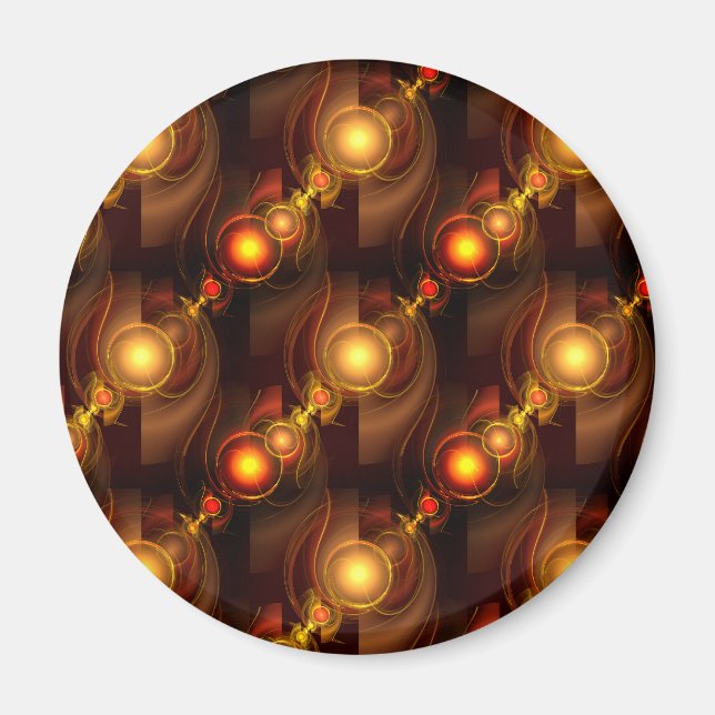 Gold Modern Boho Elegant Abstract Art Pattern #501 Magnet (Front)