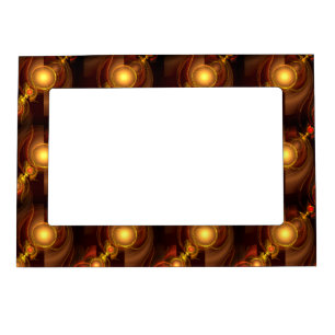 Gold Modern Boho Elegant Abstract Art Pattern #501 Magnetic Frame