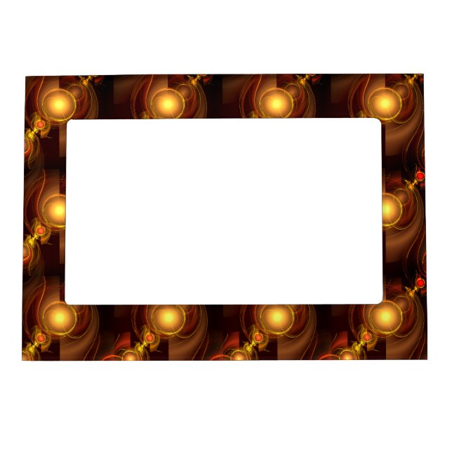Gold Modern Boho Elegant Abstract Art Pattern #501 Magnetic Frame (Front)