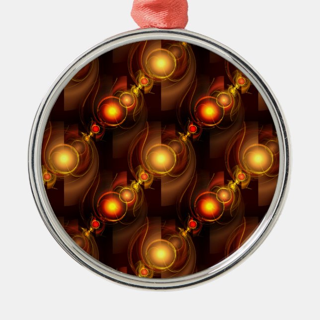 Gold Modern Boho Elegant Abstract Art Pattern #501 Metal Ornament (Front)