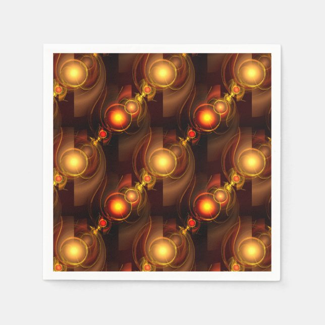Gold Modern Boho Elegant Abstract Art Pattern #501 Napkins (Front)