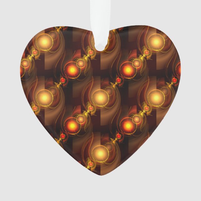 Gold Modern Boho Elegant Abstract Art Pattern #501 Ornament (Front)